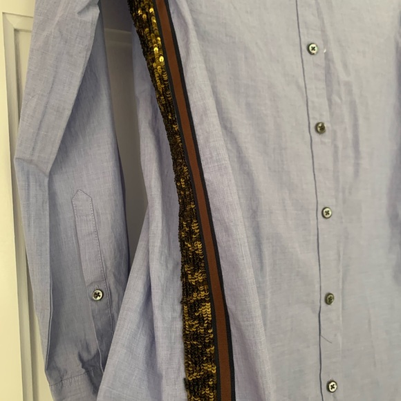 Jcrew chambray sequin stripe button down - Picture 3 of 4